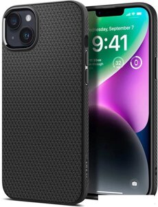 Чехол для телефона Spigen Liquid Air iPhone 14 Matte Black ACS05037 (черный матовый)