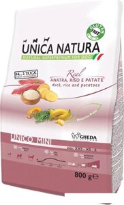 Сухой корм для собак Unica Natura Unico Mini с уткой, рисом и картофелем 800 г