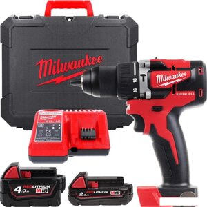 Ударная дрель-шуруповерт Milwaukee M18 M18CBLPD-422C 4933472116 (с 2-мя АКБ 4 Ач + 2 Ач, кейс)