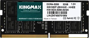 Оперативная память Kingmax 32ГБ DDR4 SODIMM 3200 МГц KM-SD4-3200-32GS