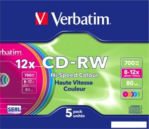 CD-RW диск Verbatim 700Mb 12x 43167 (5 шт.)
