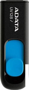 USB Flash A-Data DashDrive UV128 Black/Blue 128GB (AUV128-128G-RBE)