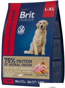 Сухой корм для собак Brit Premium Dog Adult Large and Giant курица 3 кг