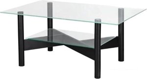 Журнальный столик Мебелик Саут 6С (черный/прозрачный)