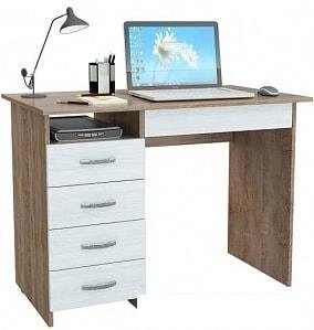 Письменный стол MFMaster Милан-1 0120 (дуб сонома/белый) от компании Интернет-магазин marchenko - фото 1