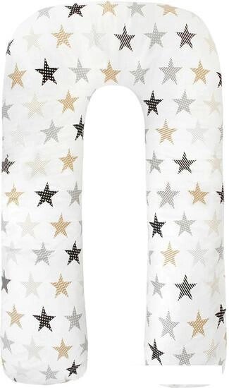 Подушка для беременных Amarobaby Звезды пэчворк AMARO-40U-ZP (белый) от компании Интернет-магазин marchenko - фото 1