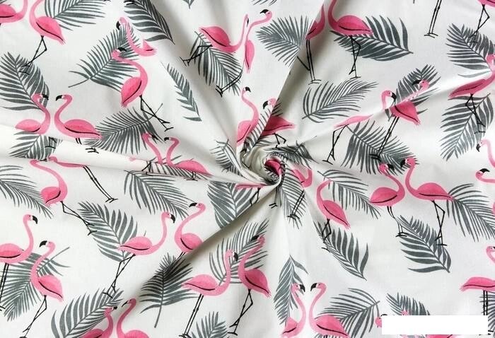 Постельное белье Amarobaby Фламинго и листья AMARO-5202-FL (розовый/серый) от компании Интернет-магазин marchenko - фото 1