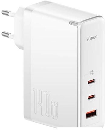 Сетевое зарядное Baseus GaN5 Pro Fast Charger 2C+U 140W EU (белый) от компании Интернет-магазин marchenko - фото 1