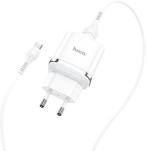 Сетевое зарядное Hoco N3 microUSB (белый)