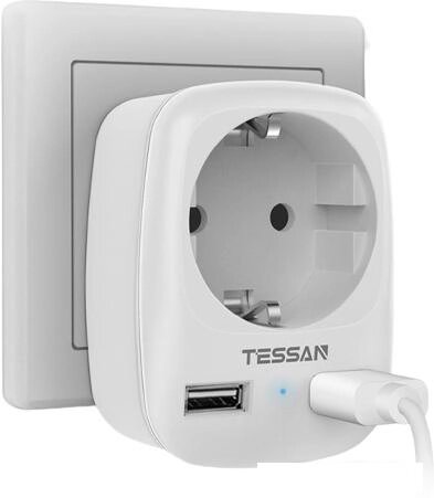 Сетевой фильтр Tessan TS-611-DE (белый) от компании Интернет-магазин marchenko - фото 1