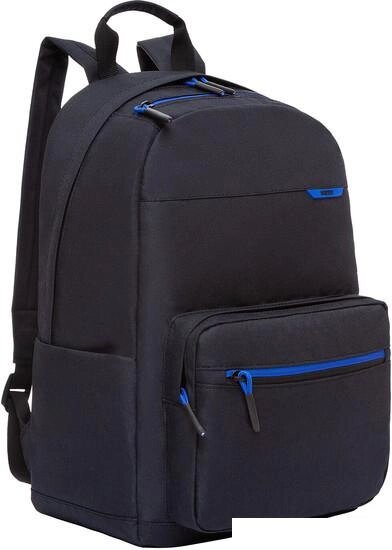 Школьный рюкзак Grizzly RQL-118-31 (черный/синий) от компании Интернет-магазин marchenko - фото 1