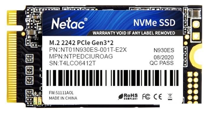 SSD Netac Внутренний SSD M. 2 PCIe 3 x2 - 1ТB 2242 Netac N930ES Pro NVMe от компании Интернет-магазин marchenko - фото 1