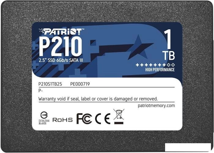 SSD Patriot P210 1TB P210S1TB25 от компании Интернет-магазин marchenko - фото 1