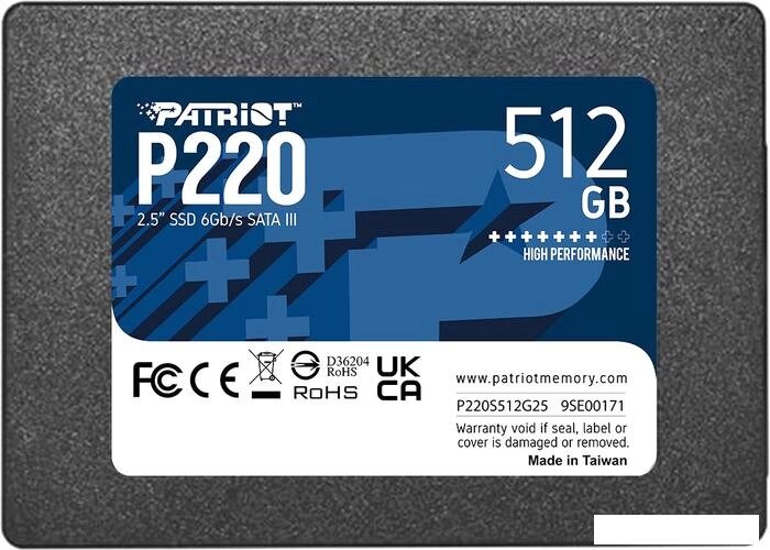 SSD Patriot P220 512GB P220S512G25 от компании Интернет-магазин marchenko - фото 1