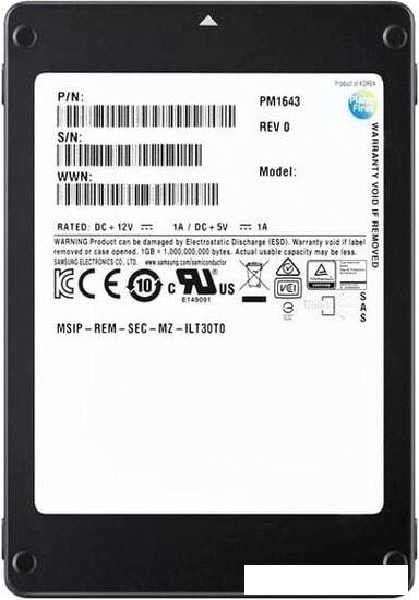 SSD Samsung PM1643a 3.84TB MZILT3T8HBLS от компании Интернет-магазин marchenko - фото 1