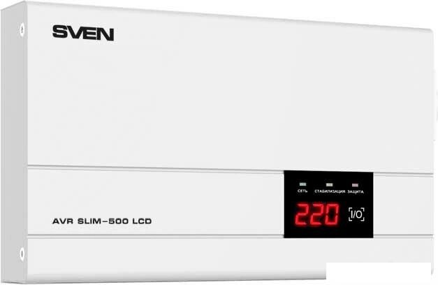 Стабилизатор напряжения SVEN AVR SLIM-500 LCD от компании Интернет-магазин marchenko - фото 1