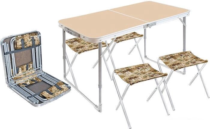 Стол со стульями Nika складной стол влагостойкий и 4 стула ССТ-К2/5 (кофе с молоком) от компании Интернет-магазин marchenko - фото 1