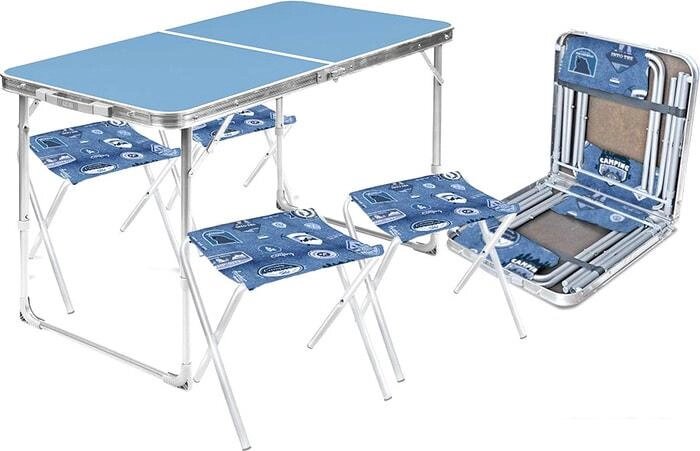 Стол со стульями Nika складной стол влагостойкий и 4 стула ССТ-К2 (голубой) от компании Интернет-магазин marchenko - фото 1
