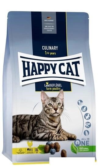 Сухой корм для кошек Happy Cat Culinary 1+ Years Land Geflugel Домашняя птица 10 кг от компании Интернет-магазин marchenko - фото 1