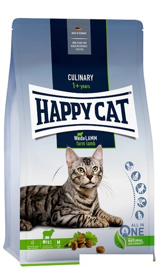 Сухой корм для кошек Happy Cat Culinary Weide-Lamm 33/15 ягненок 10 кг от компании Интернет-магазин marchenko - фото 1