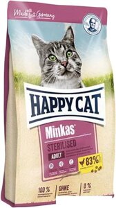 Сухой корм для кошек Happy Cat Minkas Sterilised с птицей 10 кг