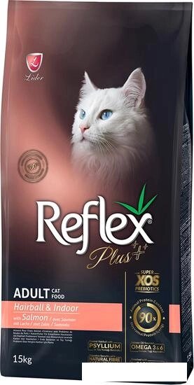 Сухой корм для кошек Reflex Plus Hairball с лососем и курицей (15 кг) от компании Интернет-магазин marchenko - фото 1