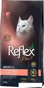 Сухой корм для кошек Reflex Plus Hairball с лососем и курицей (15 кг)