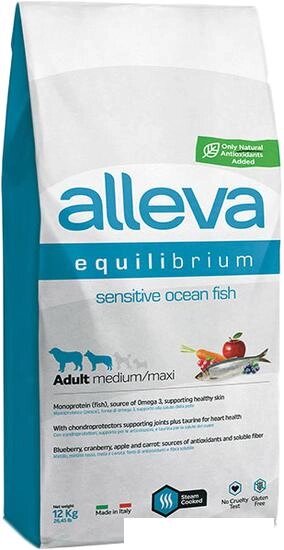 Сухой корм для собак Alleva Equilibrium Sensitive Ocean Fish Medium/Maxi (с океанической рыбой для средних и крупных от компании Интернет-магазин marchenko - фото 1