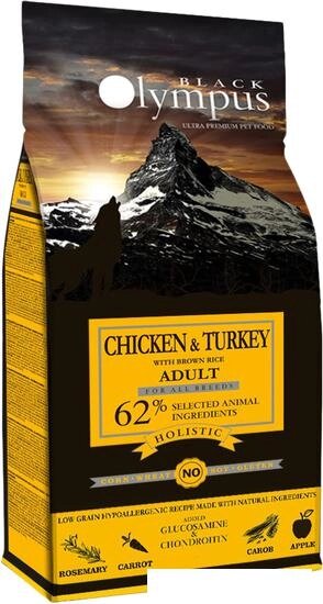 Сухой корм для собак Black Olympus Adult All Breeds Chicken & Turkey (для всех пород с курицей и индейкой) 2 кг от компании Интернет-магазин marchenko - фото 1