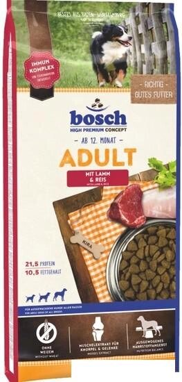 Сухой корм для собак Bosch Adult Lamb & Rice (Ягненок с Рисом) 15 кг от компании Интернет-магазин marchenko - фото 1