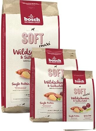 Сухой корм для собак Bosch Soft Maxi Wild Boar&Sweet Potato (Дикий кабан и сладкий картофель) 1 кг от компании Интернет-магазин marchenko - фото 1