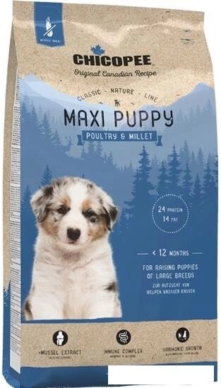 Сухой корм для собак Chicopee CNL Maxi Puppy Poultry & Millet 15 кг от компании Интернет-магазин marchenko - фото 1