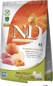 Сухой корм для собак Farmina N&D Pumpkin Grain Free Boar & Apple Adult Mini (с мясом кабана, тыквой и яблоком) 7 кг