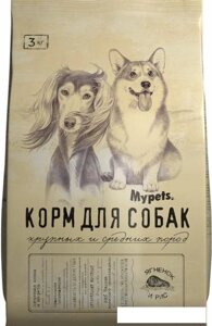 Сухой корм для собак Mypets Для крупных и средних пород с ягненком и рисом 470193 (3 кг)