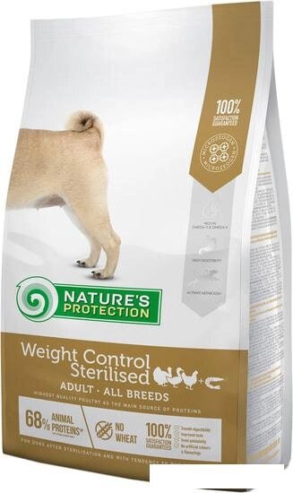 Сухой корм для собак Nature's Protection Weight Control Sterilised 12 кг от компании Интернет-магазин marchenko - фото 1