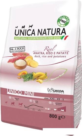 Сухой корм для собак Unica Natura Unico Mini с уткой, рисом и картофелем 800 г от компании Интернет-магазин marchenko - фото 1