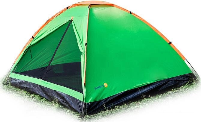 Треккинговая палатка Sundays Simple 4 (зеленый/желтый) от компании Интернет-магазин marchenko - фото 1