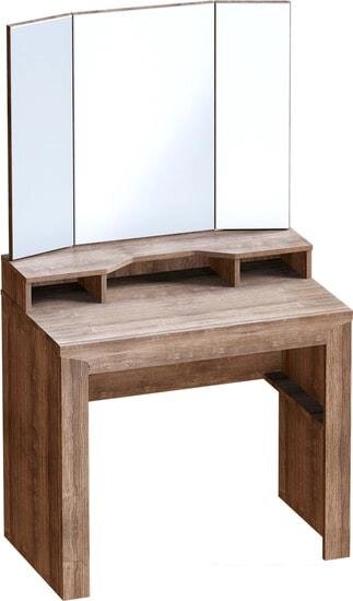 Туалетный столик с зеркалом Мебельград Соренто (дуб стирлинг/кофе структурный матовый) от компании Интернет-магазин marchenko - фото 1