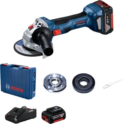 Угловая шлифмашина Bosch GWS 180-LI Professional 06019H9021 (с 2-мя АКБ, кейс) от компании Интернет-магазин marchenko - фото 1