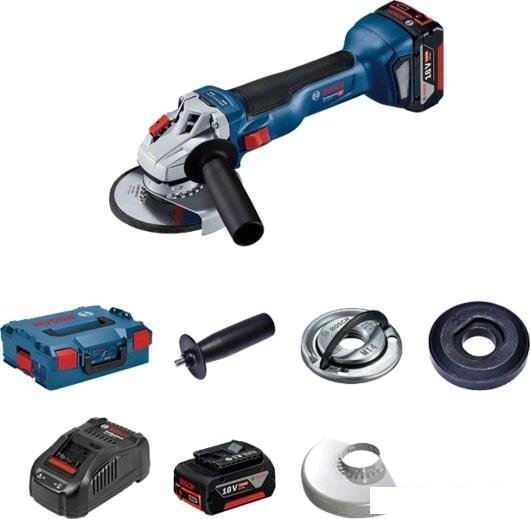 Угловая шлифмашина Bosch GWS 18V-10 Professional 06019J4004 (с 2-мя АКБ, кейс) от компании Интернет-магазин marchenko - фото 1