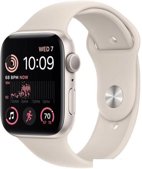 Умные часы Apple Watch SE 2 44 мм (алюминиевый корпус, звездный свет/звездный свет, спортивный силик от компании Интернет-магазин marchenko - фото 1
