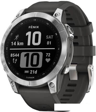 Умные часы Garmin Fenix 7 Solar 47 мм (серебристый/графитовый) от компании Интернет-магазин marchenko - фото 1