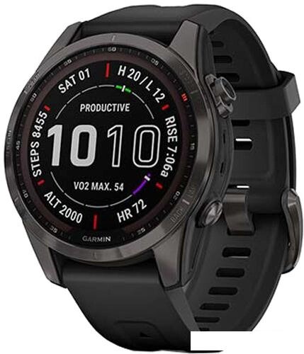 Умные часы Garmin Fenix 7S Sapphire Solar 42 мм (серый карбон/черный) от компании Интернет-магазин marchenko - фото 1