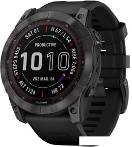 Умные часы Garmin Fenix 7X Sapphire Solar 51 мм (серый карбон/черный)