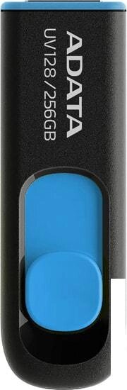 USB Flash A-Data DashDrive UV128 256GB (черный/синий) от компании Интернет-магазин marchenko - фото 1