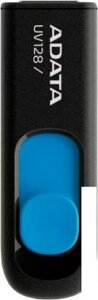 USB flash A-data dashdrive UV128 black/blue 32GB (AUV128-32G-RBE)