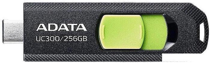 USB Flash ADATA UC300 256GB (черный/зеленый) от компании Интернет-магазин marchenko - фото 1