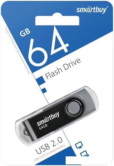 USB Flash SmartBuy Twist 64GB (черный) от компании Интернет-магазин marchenko - фото 1