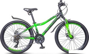 Велосипед Stels Navigator 410 MD 24 21-sp V010 р. 12 2021 (черный/зеленый)