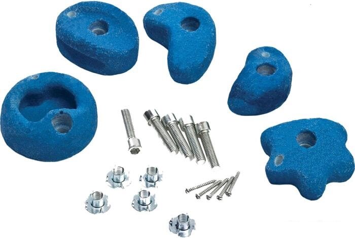 Зацепы для скалодрома KBT из полистоуна с крепежем (M, 100-120 мм, синий) от компании Интернет-магазин marchenko - фото 1